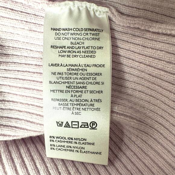 Anthropologie Crop Wool Cashmere Halter top Lavender Size L NWT - Picture 3 of 4